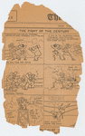 Cartoon depicting Rudolph Valentino boxing with news editor as published in the Evening World, July 20, 1926