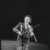 Laurie Anderson (playing electric fiddle) in the stage production Empty Places during BAM Next Wave Festival, 1989