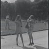 Women at the Eiffel Tower. Paris, France
