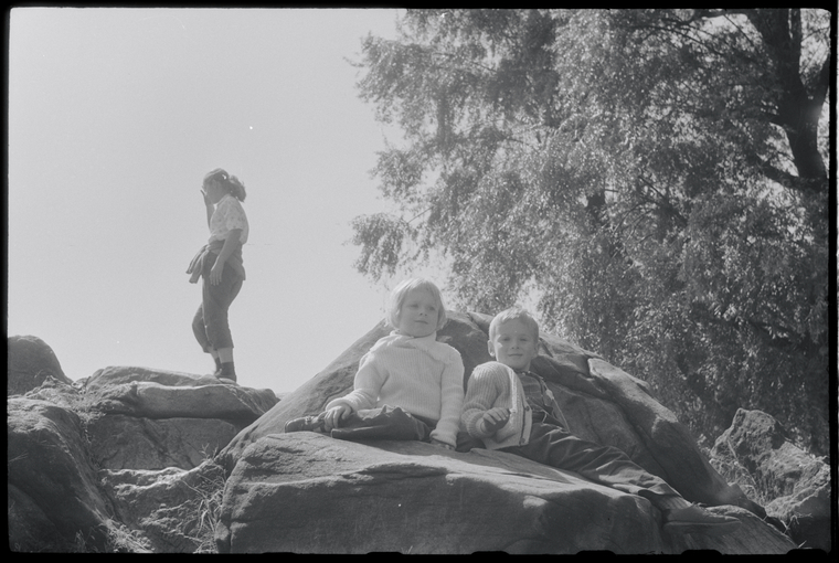 Digital Collections - Children playing on rocks