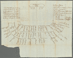 Seating chart sketch of Congress Hall, Philadelphia, by Philip Van Cortlandt