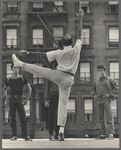 Jerome Robbins directing Jay Norman, George Chakiris and Eddie Verso during the filming of West Side Story