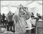 Jerome Robbins wearing a birthday hat at his 71st birthday party