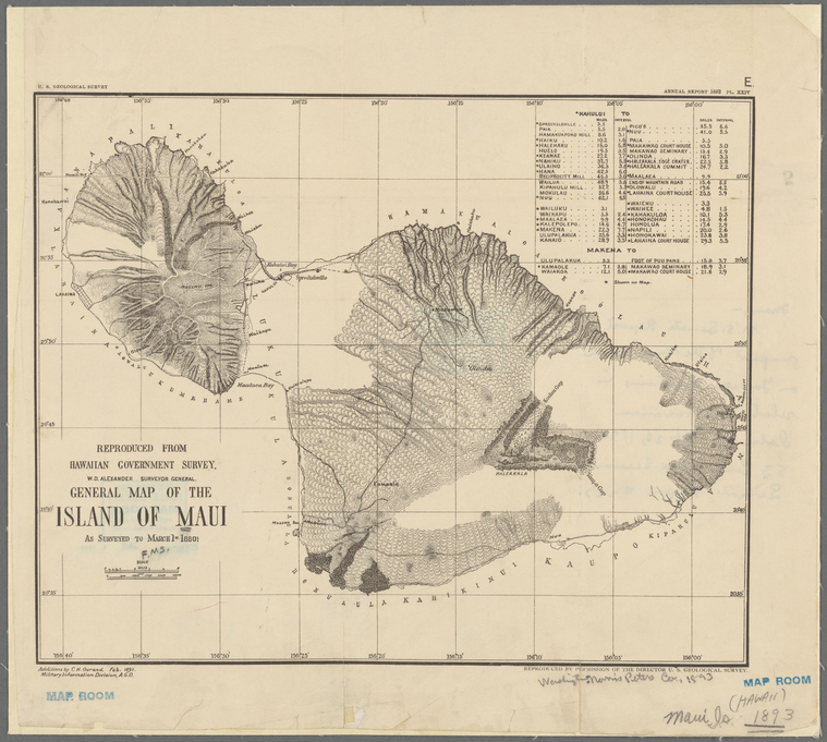 General map of the island of Maui as surveyed to March 1, 1880 - NYPL ...