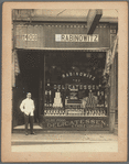 Jerome Robbins's father, Harry Rabinowitz, in front of his delicatessen