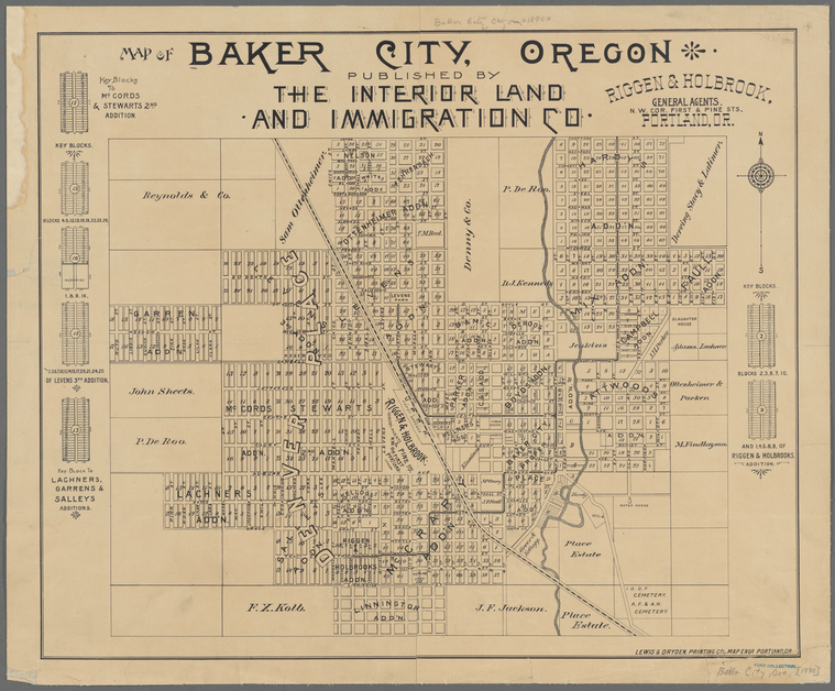 Map of Baker City, Oregon NYPL Digital Collections