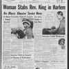 Woman stabs Rev. King in Harlem