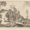 Girl, Boy, Cow at waterside