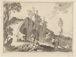 Girl, Boy, Cow at waterside