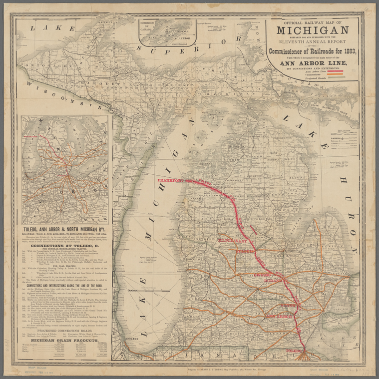 Official Railway Map Of Michigan Nypl Digital Collections 7324
