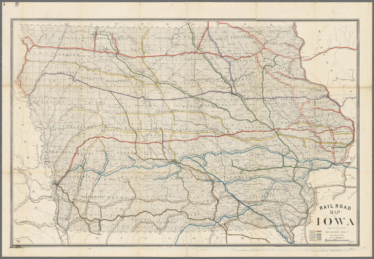 Railroad map of Iowa - NYPL Digital Collections