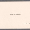 Van Rensselaer calling cards