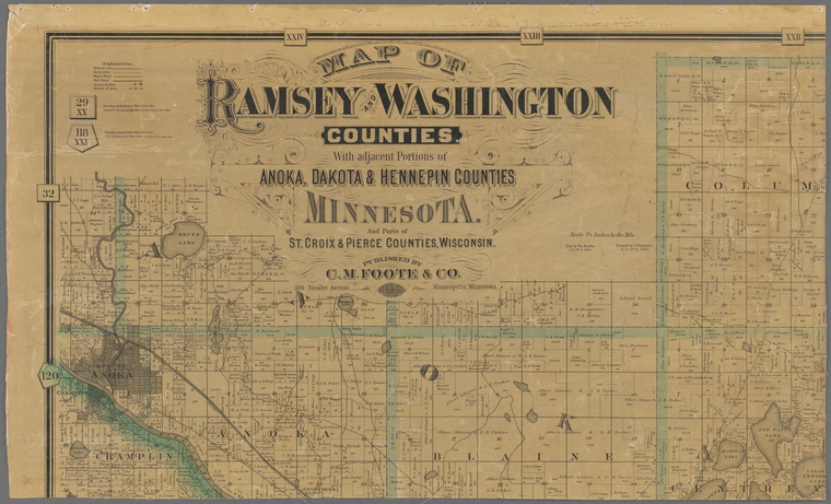 Map of Ramsey and Washington counties NYPL Digital