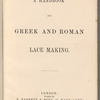 A handbook for Greek and Roman lace making