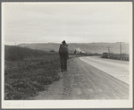 "Bum blockade." All heading north. South of King City, California. Difficult to get a record of this movement because these men wouldn't be photographed as a result of Los Angeles police activity