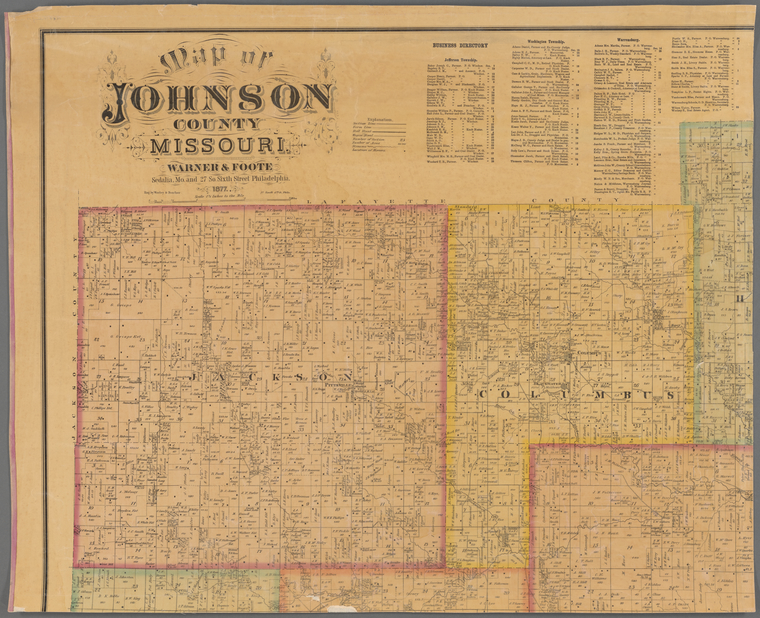 Map of Johnson County, Missouri NYPL Digital Collections