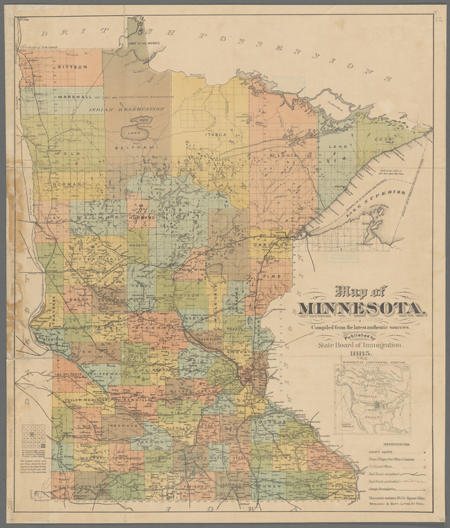 Map of Minnesota - NYPL Digital Collections