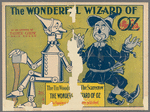 Promotional poster for the stage production The Wizard of Oz featuring The Tin Woodsman and the Scarecrow