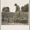 Bosque Farms project. Making adobe brick for school and permanent houses. New Mexico