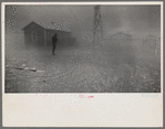 Dust storm. It was conditions of this sort which forced many farmers to abandon the area. Spring 1935. New Mexico