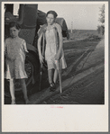 Children of Oklahoma drought refugees on highway near Bakersfield, California. Family of six; no shelter, no food, no money and almost no gasoline. The child has bone tuberculosis