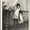 Migrant Mexican children in contractor's camp at time of early pea harvest. Nipomo, California