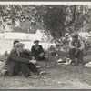 Camp of single men by the roadside. They have come in to work in the pea fields. Nipomo, California