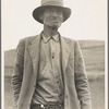This man is a labor contractor in the pea fields of California. "One-Eye" Charlie gives his views. "I'm making my living off of these people (migrant laborers) so I know the conditions." San Luis Obispo County, California