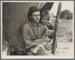 Migrant agricultural worker's family. Seven hungry children. Mother aged thirty-two. Father is a native Californian. Destitute in pea picker's camp, Nipomo, California, because of the failure of the early pea crop. ...