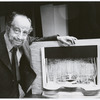 Boris Aronson and set design model during rehearsals for the stage production A Little Night Music