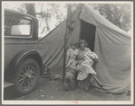 Mother and three children in a California squatter camp