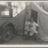 Mother and three children in a California squatter camp