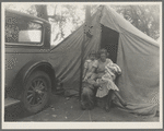 Mother and three children in a California squatter camp