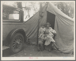 Mother and three children in a California squatter camp