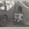 Mother and three children in a California squatter camp