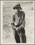 Calipatria (vicinity), California. Native of Indiana in a migratory labor contractor's camp. "It's root hog or die for us folks."