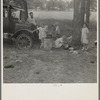 Oklahoma migrant, Texas. An example of how they fall between the relief agencies. The father, aged thirty-five, is an intelligent fellow, a painter by trade. Advanced tuberculosis, victim of an occupational disease ...
