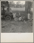 Oklahoma migrant, Texas. An example of how they fall between the relief agencies. The father, aged thirty-five, is an intelligent fellow, a painter by trade. Advanced tuberculosis, victim of an occupational disease ...