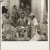 Migrant cotton pickers at lunchtime. Near Radstown, Texas