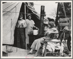 Drought refugees from Texas encamped in California near Exeter. Seven in family