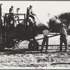 Bean thresher. Mechanized agriculture between Turlock and Merced, California