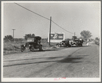 Three carloads of Mexicans headed for the Imperial Valley to harvest peas. Near Bakersfield, California