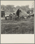 American River camp, Sacramento. Home of Tennessee family, now migratory workers. Seven in family, came to California July 1935, following relatives who had come in 1933. Father was a coal miner in Tennessee