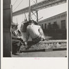 Longshoremen's lunch hour. San Francisco waterfront, California