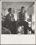 The Great Reaping Day. Hymn singing, Sunday afternoon. The woman had been "saved" the week before. Oklahoma potato pickers. Kern County, California