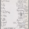 Handwritten note with stick figures and directions for Merce Cunningham's Pictures