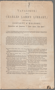 Catalogue of Charles Lamb's library 