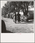 Sunday school for migrant children in a potato pickers' camp. Kern County, California