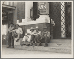On the steps of the bank in the public square. Memphis, Texas