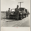 Migrant oil worker and family near Odessa, Texas